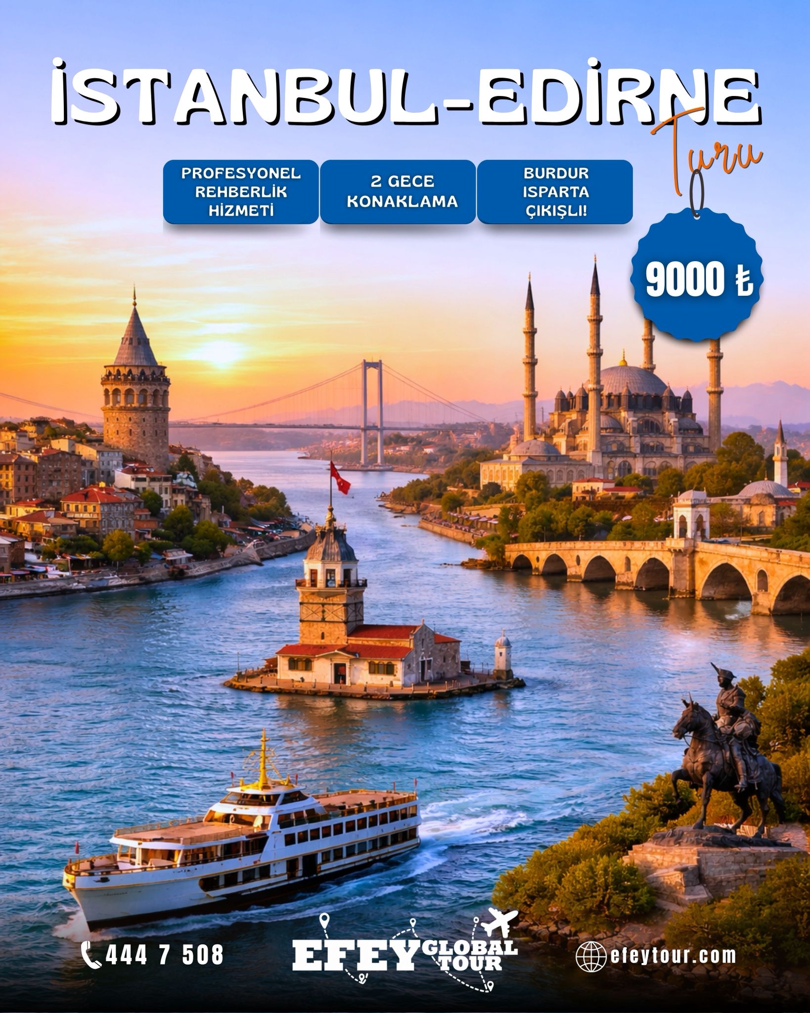 2 GECE KONAKLAMALI İSTANBUL EDİRNE TURU